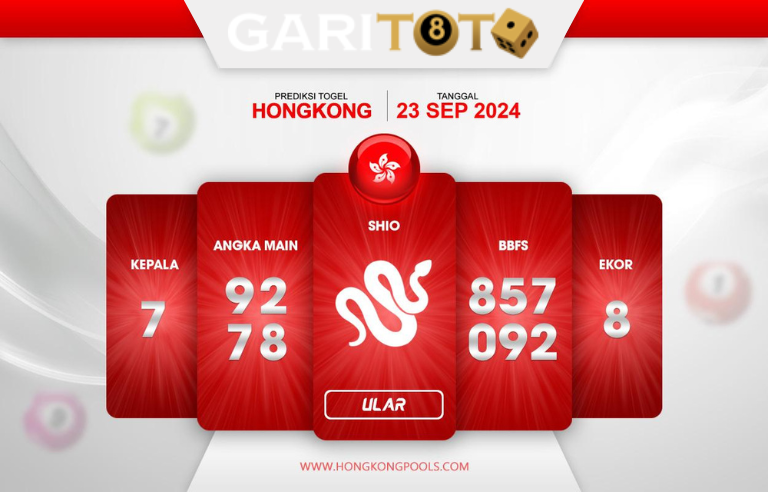 Prediksi GARITOTO Syair HK 23 September 2024 dari Sinaka yang Terpercaya.