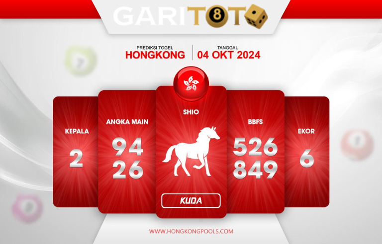 Prediksi GARITOTO Syair HK 04 Oktober 2024 dari CIMPUNGAN yang Terpercaya.